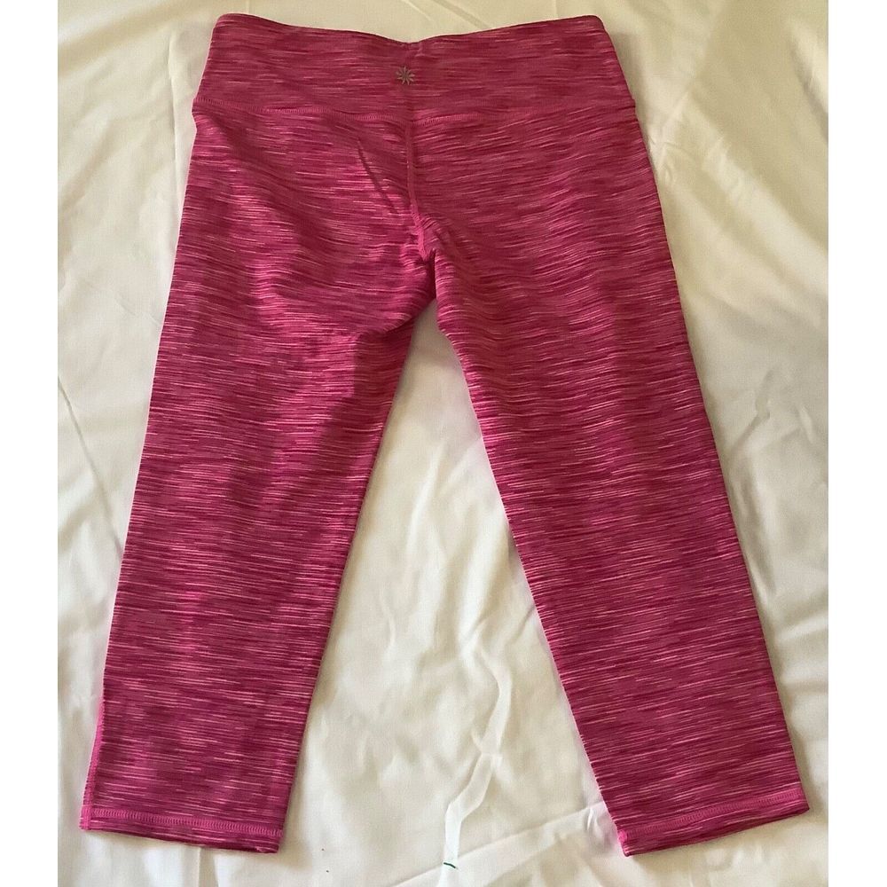 Athleta Leggings Women Medium Pink Salutation 7/8 Tight Yoga Run Ankle Powervita